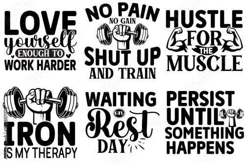 Creative Workout Invitation, Typography Collection Vector Illustration for Vouchers, Mug Design, Gift Card
