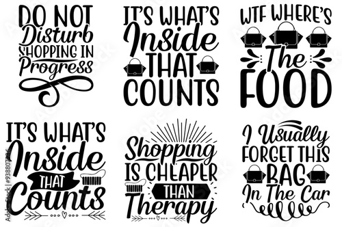 Minimalist Tote Bag Labels And Badges, Calligraphic Lettering Bundle Vector Illustration for Flyer, Infographic, Holiday Cards