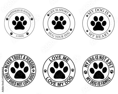 Elegant Dog Trendy Retro Style Illustration, Quotes Pack Vector Illustration for Motion Graphics, Bookmark, Postcard