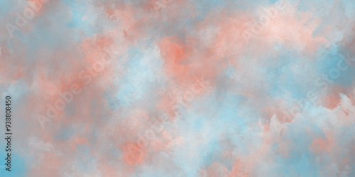 Abstract Art Paint Gradient Design. The painting depicts a sky filled with billowing clouds in various shades of white and gray, abstract modern watercolor hand painted background.