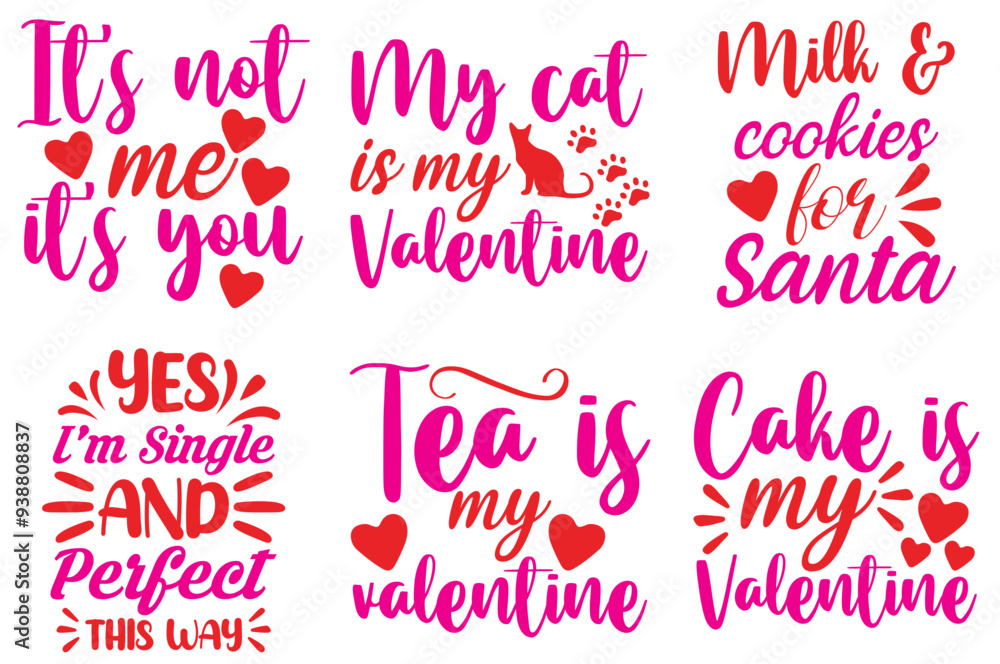 Creative Valentine Inscriptions, Calligraphy Bundle Vector Illustration for Printing Press, Holiday Cards, Poster Creative Valentine Inscriptions, Calligraphy Bundle Vector Illustration for Printing Press, Holiday Cards, Poster