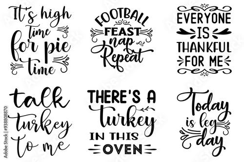 Decorative Thanksgiving Typography, Labels And Badges Pack Vector Illustration for Advertisement, Postcard, Bookmark