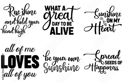 Obraz na plátně Creative Sunflower Invitation, Calligraphic Lettering Set Vector Illustration fo