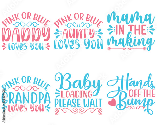 Minimalist Pregnancy Invitation, Typography Pack Vector Illustration for Packaging, T-Shirt Design, Holiday Cards