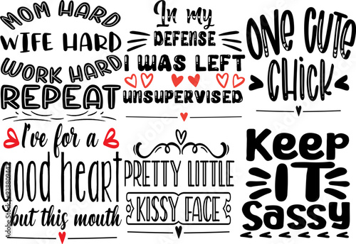 Modern Mom Labels And Badges, Calligraphy Pack Vector Illustration for Poster, Decal, Advertising