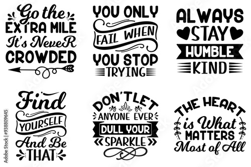 Minimalist Inspirational Phrases, Invitation Bundle Vector Illustration for Stationery, Presentation, Brochure