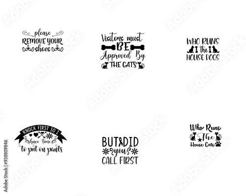 Elegant Doormat Quotes, Calligraphy Collection Vector Illustration for Motion Graphics, Gift Card, Decal