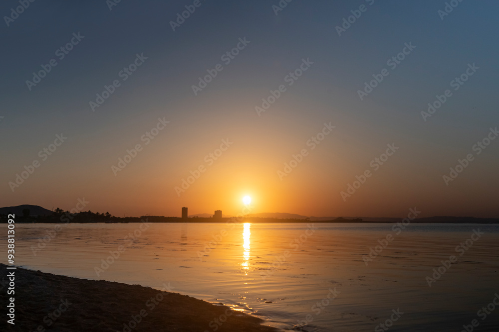 Golden Sunset Over La Manga del Mar Menor Murcia Golden Sunset Over La Manga del Mar Menor Murcia