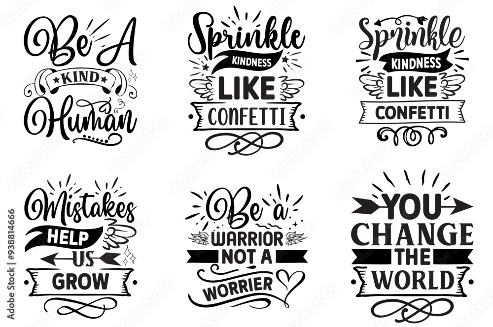 Simple Positivity Labels And Badges, Typographic Emblems Set Vector Illustration for Presentation, Infographic, Greeting Card Simple Positivity Labels And Badges, Typographic Emblems Set Vector Illustration for Presentation, Infographic, Greeting Card