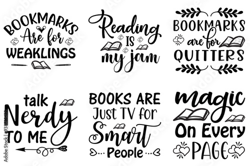 Modern Reading Inscriptions, Labels And Badges Pack Vector Illustration for T-Shirt Design, Announcement, Label