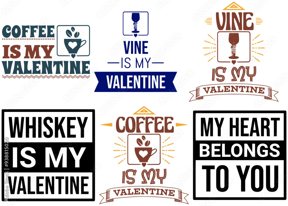 Obraz premium Creative Huge Love Invitation, Phrases Set Vector Illustration for Magazine, Sticker, Infographic