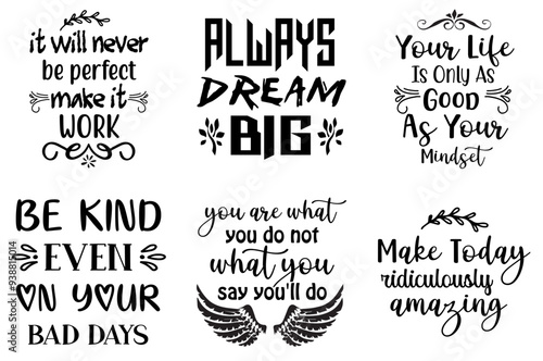 Classic Inspirational Invitation, Calligraphic Lettering Collection Vector Illustration for Holiday Cards, Packaging, Announcement