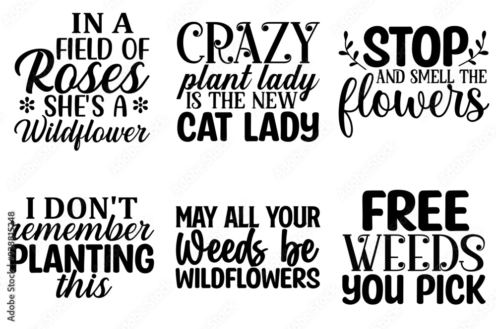 Cute Garden Calligraphy, Typographic Emblems Bundle Vector Illustration for Newsletter, Infographic, Greeting Card Cute Garden Calligraphy, Typographic Emblems Bundle Vector Illustration for Newsletter, Infographic, Greeting Card
