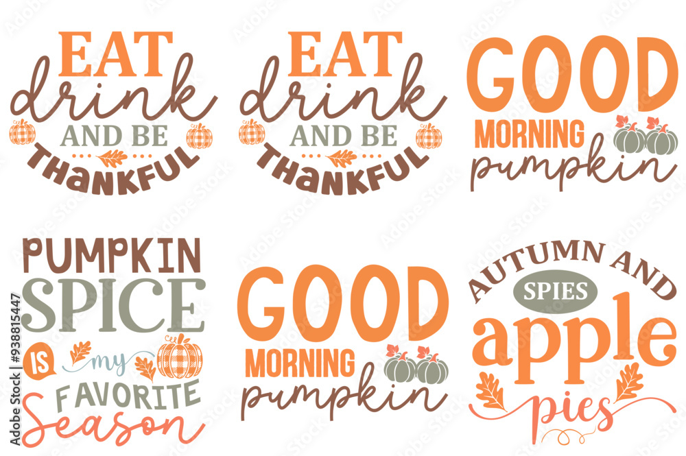 Decorative Fall Trendy Retro Style Illustration, Hand Lettering Bundle Vector Illustration for Vouchers, Greeting Card, Banner Decorative Fall Trendy Retro Style Illustration, Hand Lettering Bundle Vector Illustration for Vouchers, Greeting Card, Banner