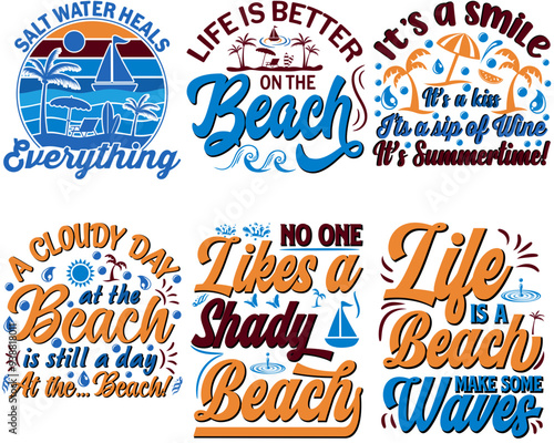 фотографія Minimal Summer Vacation Quotes T Shirt Typographic Emblems, Labels And Badges Co