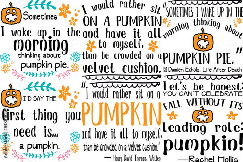 Elegant Pumpkin Labels And Badges, Inscriptions Pack Vector Illustration for Sticker, Newsletter, Announcement