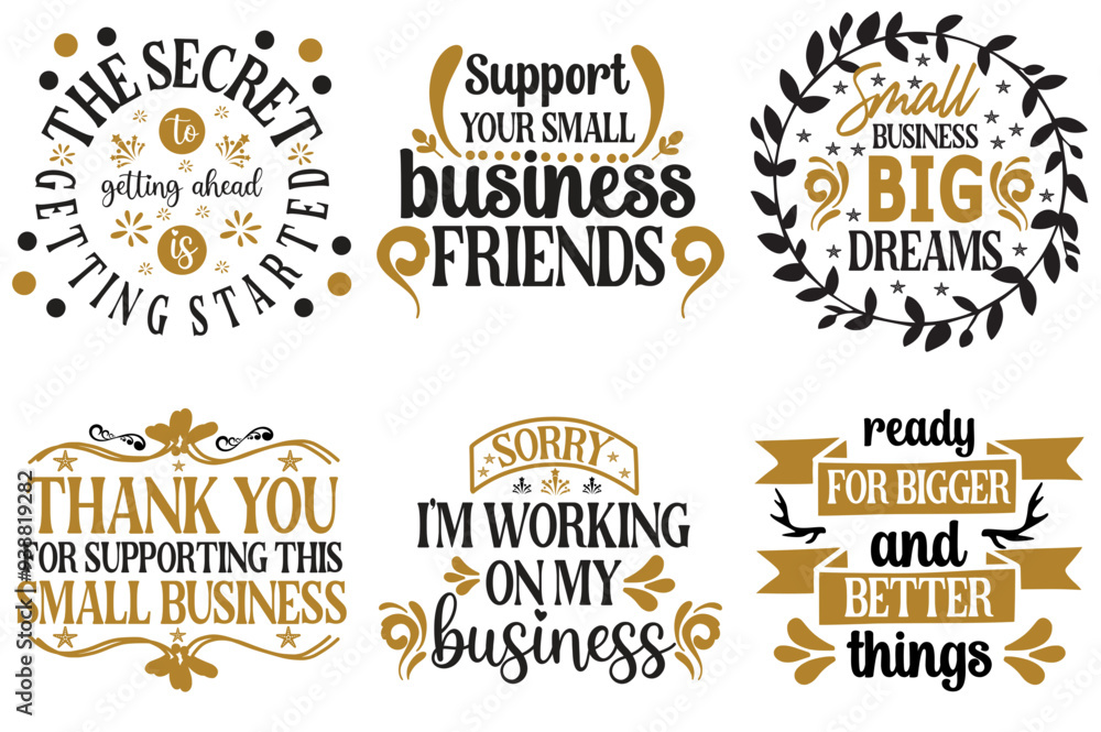 Fototapeta premium Decorative Butterfly Typography, Phrases Bundle Vector Illustration for Magazine, Packaging, Printable