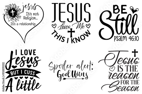 Wallpaper Mural Cute Christian Typography, Calligraphy Collection Vector Illustration for Bookmark, Printing Press, Decal Torontodigital.ca