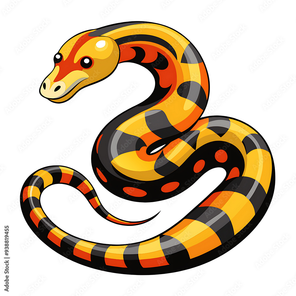 Naklejka premium Boa and Cobra on White Background - Vector Illustration