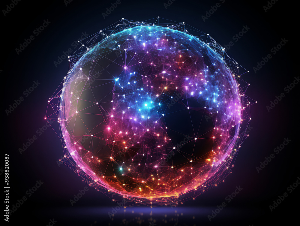 Obraz premium Fantastic Globe Network Iconography