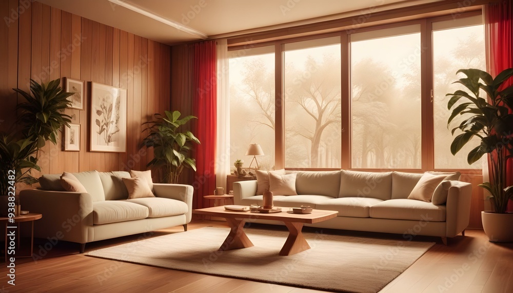 Photo modern style interior room 3d illustration Photo modern style interior room 3d illustration