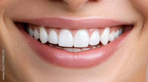 Close-up of a Smiling Mouth with White Teeth