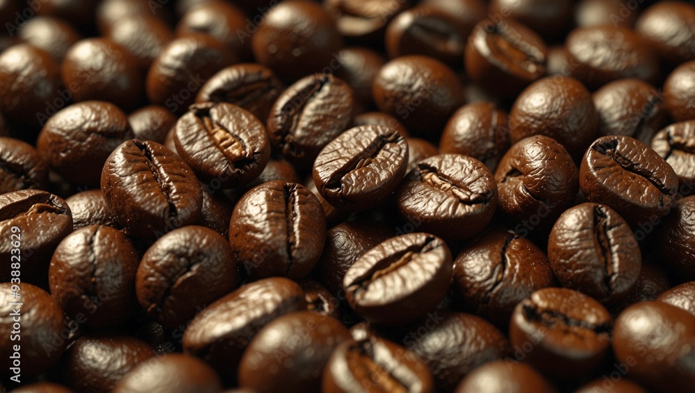 Fototapeta premium photo of brown coffee beans made by AI generative