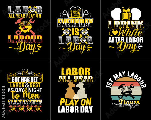 Creative Labor Day Labels And Badges, Hand Lettering Collection Vector Illustration for Flyer, Printing Press, Gift Card