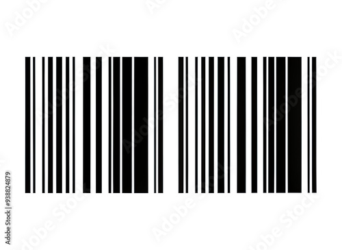 Two black and white barcode icons are isolated on a white background. The barcodes are parallel to each other and separated by a small space
