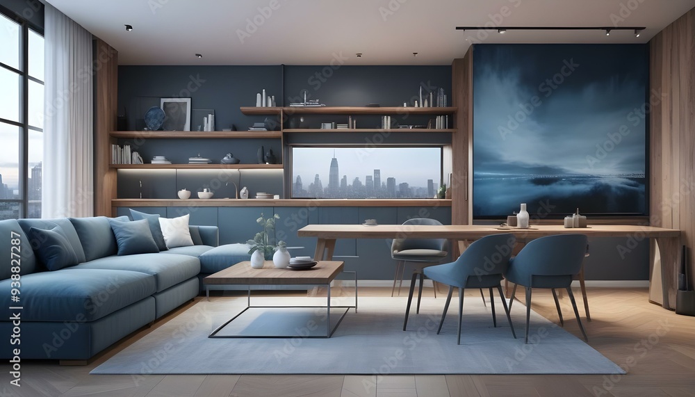 Photo modern style interior room 3d illustration Photo modern style interior room 3d illustration