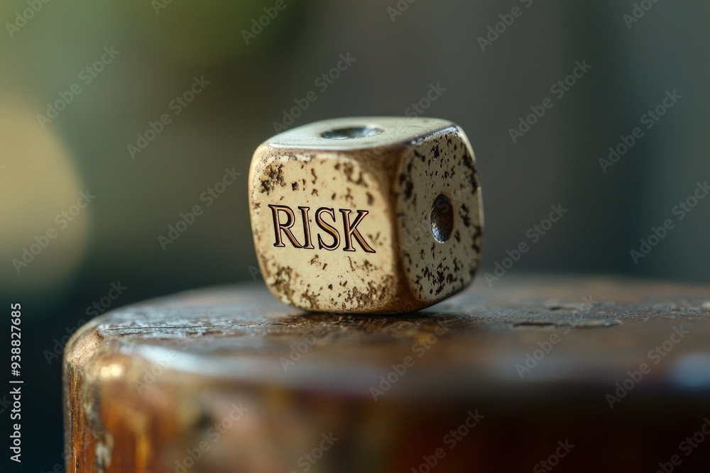 A closeup of a dice tossing in the air, with A closeup of a dice tossing in the air, with
