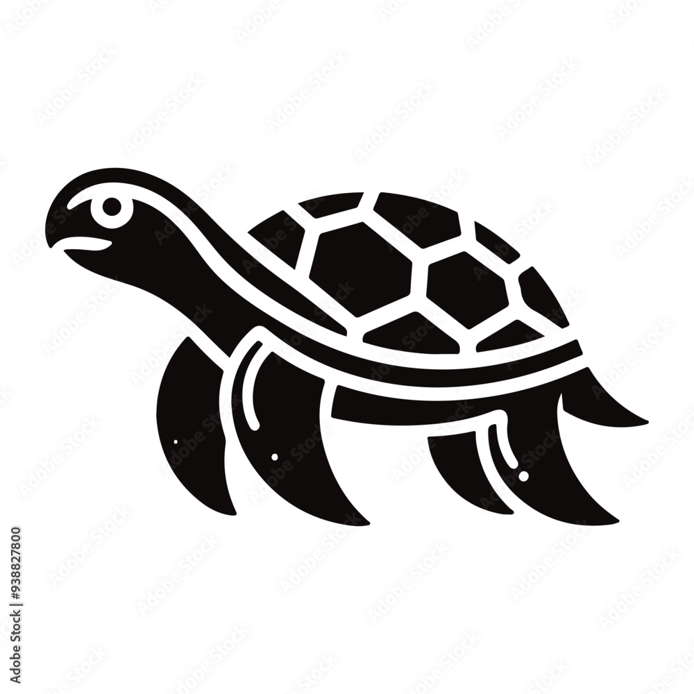 Turtle black silhouette vector with white background. Turtle black silhouette vector with white background.