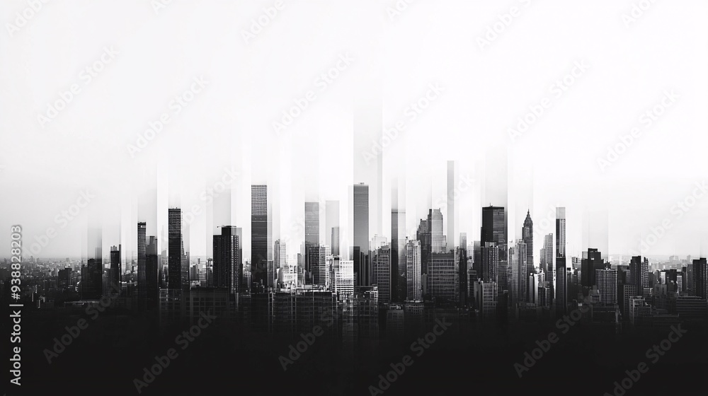 modern city skyline black and white abstract modern city skyline black and white abstract