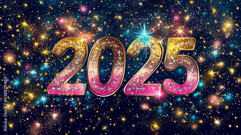 Happy New Year 2025 A luminous New Year 2025 design featuring the year Happy New Year 2025 A luminous New Year 2025 design featuring the year