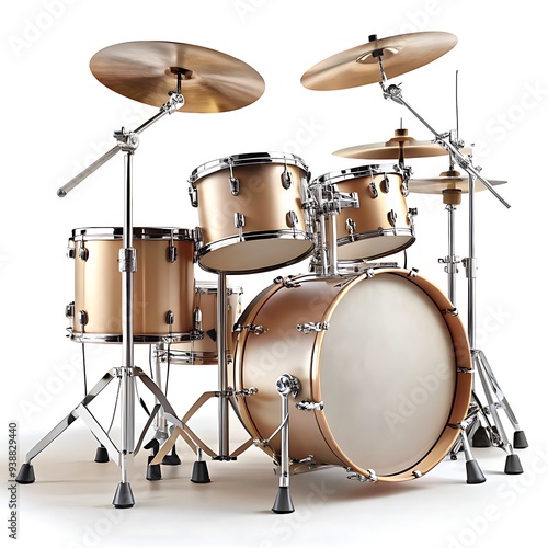 Music Drum Instrument on White Background