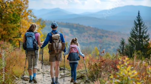 Family Hiking in Scenic Aut...