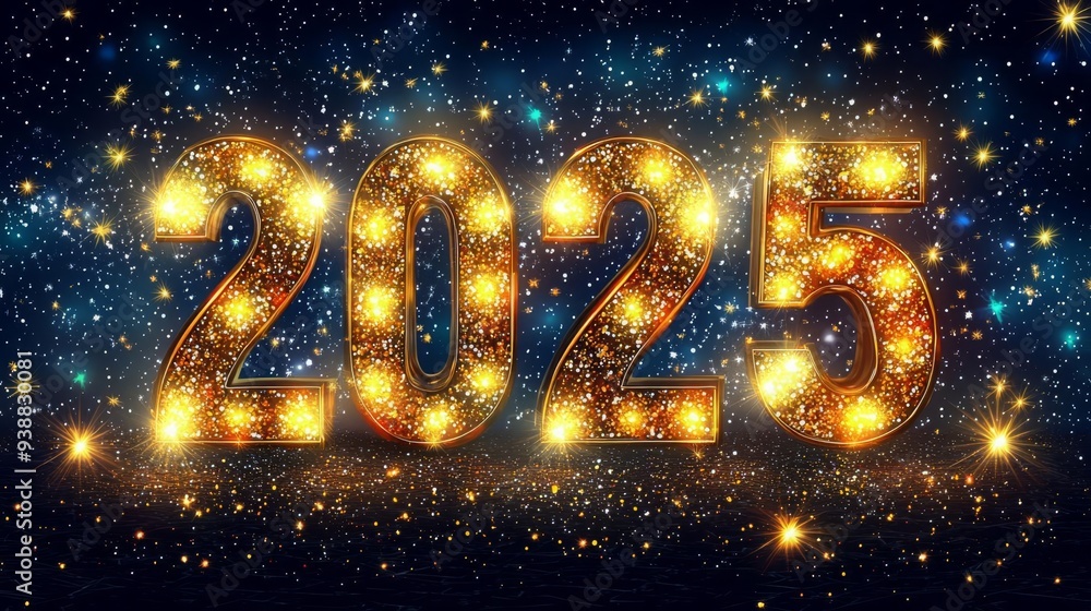 Happy New Year 2025 A radiant New Year 2025 design featuring bold golden numbers Happy New Year 2025 A radiant New Year 2025 design featuring bold golden numbers