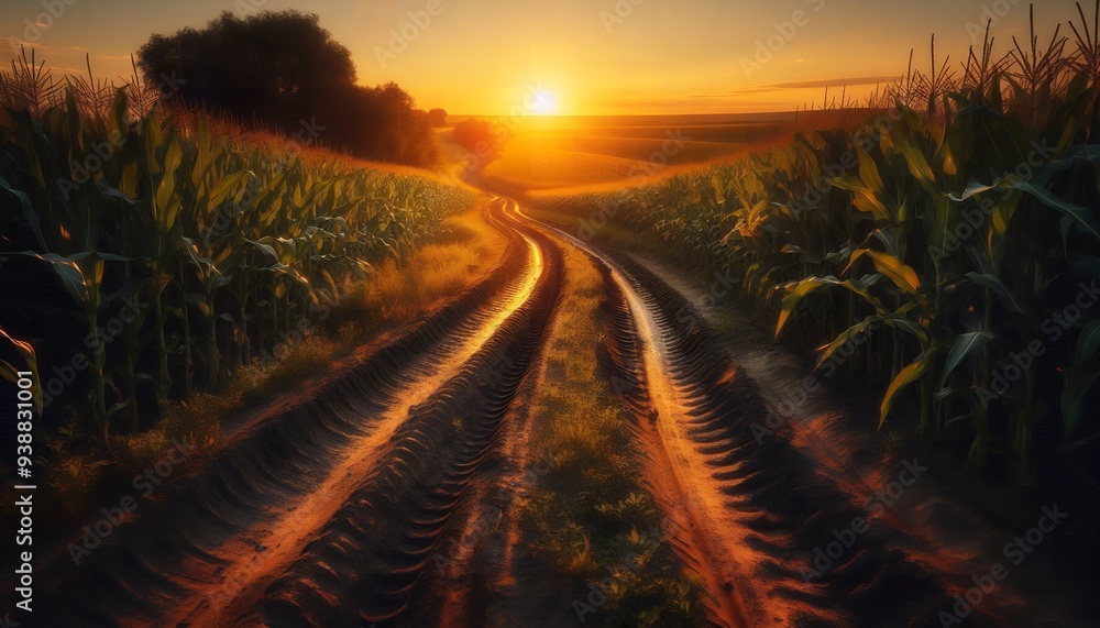 sunset in the field