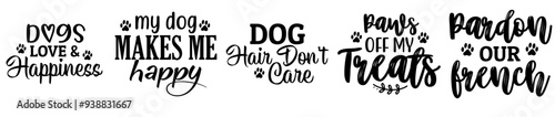 Vibrant Dog Typographic Emblems, Quotes Collection Vector Illustration for Book Cover, Printing Press, Mug Design