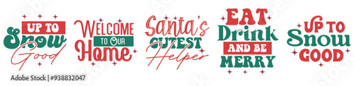 Classic Christmas Retro Inscriptions, Calligraphy Pack Vector Illustration for Vouchers, T-Shirt Design, Book Cover