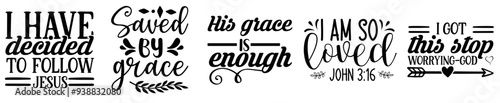 Modern Christian Trendy Retro Style Illustration, Phrases Set Vector Illustration for Poster, Newsletter, Magazine