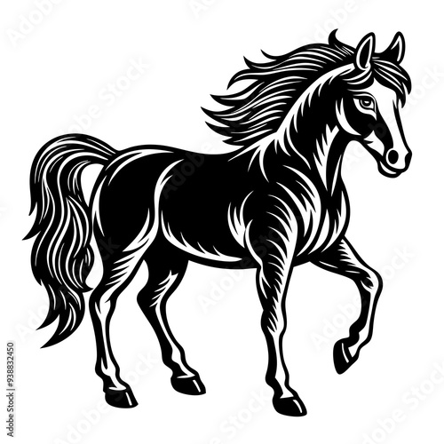 horse silhouette vector illustration