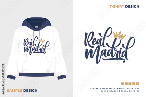 madrid lettering art sweater design