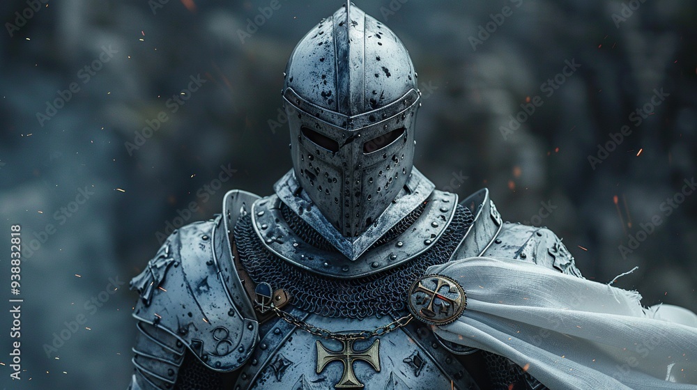 Fototapeta premium armor-clad battle knight warrior