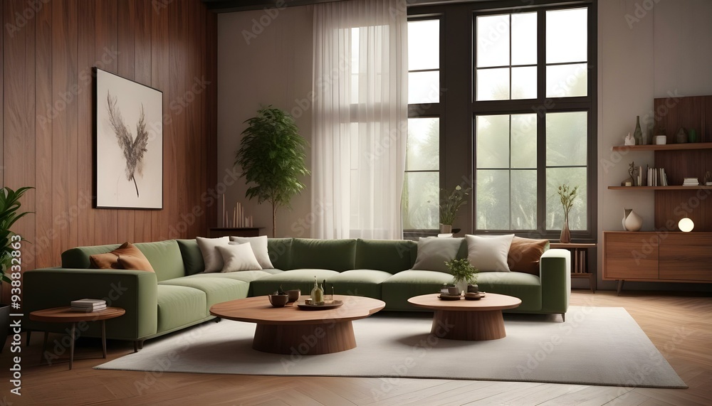 Photo modern style interior room 3d illustration Photo modern style interior room 3d illustration