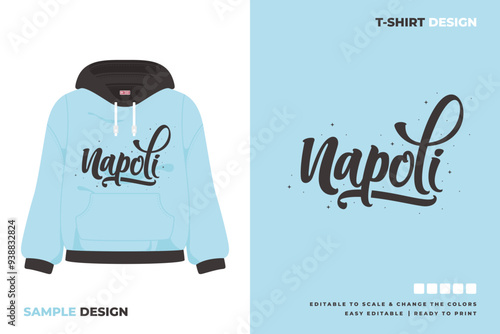 napoli lettering art sweater design