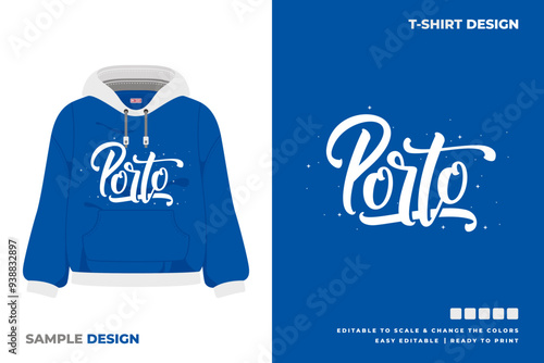 porto lettering art sweater design
