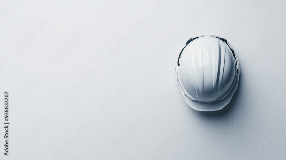 White Construction Hard Hat on White Background White Construction Hard Hat on White Background