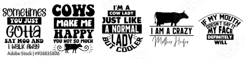 Minimal Cow Labels And Badges, Invitation Pack Vector Illustration for Advertising, Holiday Cards, Presentation