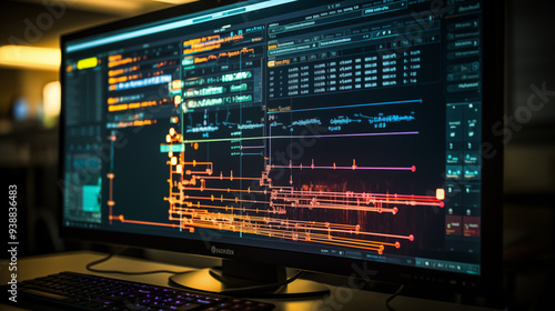 Screen Close-Up: Focus on a monitor displaying lines of code in an Integrated Development Environment (IDE) like VS Code, Sublime Text photo